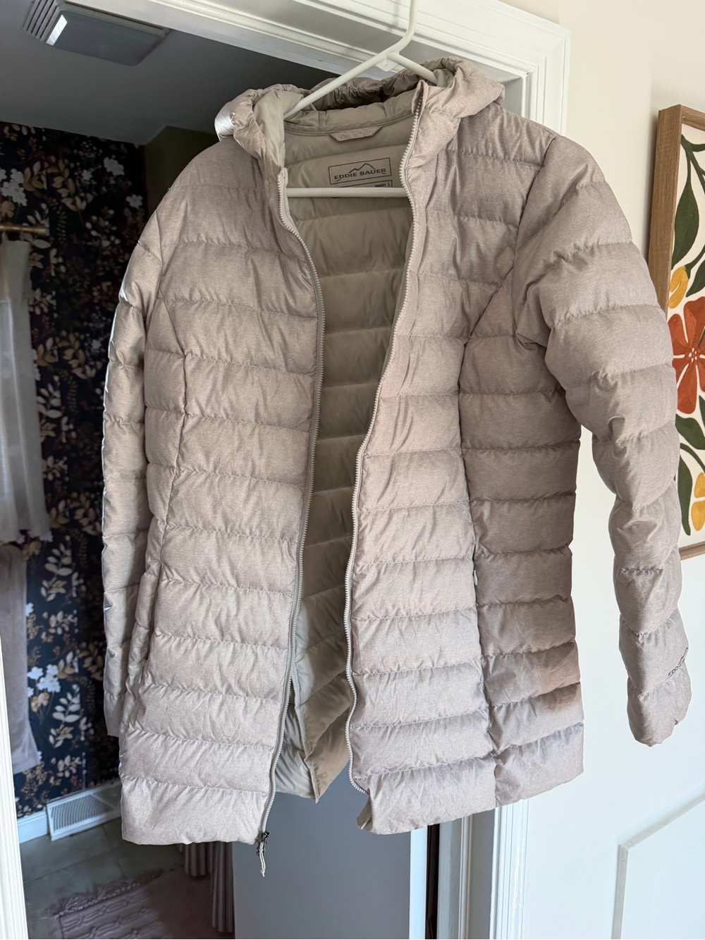 Eddie Bauer Light Blush Quilted Hooded Puffer Jacket